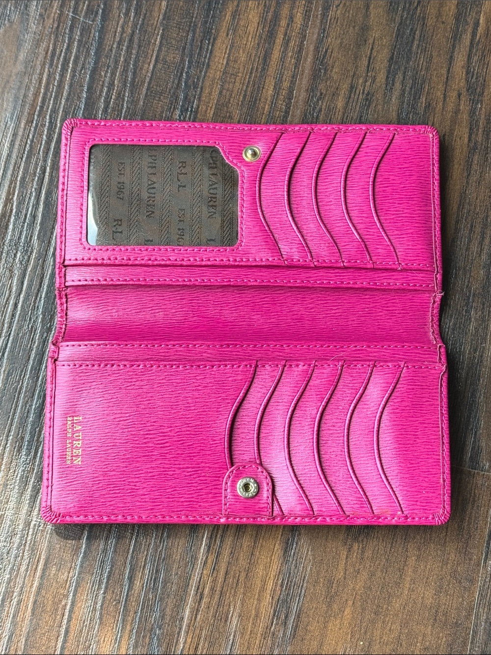 Lauren Ralph Lauren Fuchsia 🩷 Leather Continental Wallet - Picture 5 of 7